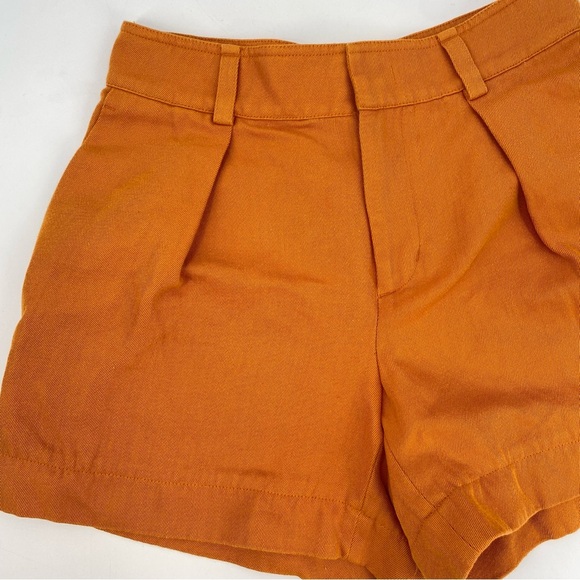 Vince Cotton Linen Twill Orange Women's Shorts Size 8 - Picture 3 of 5